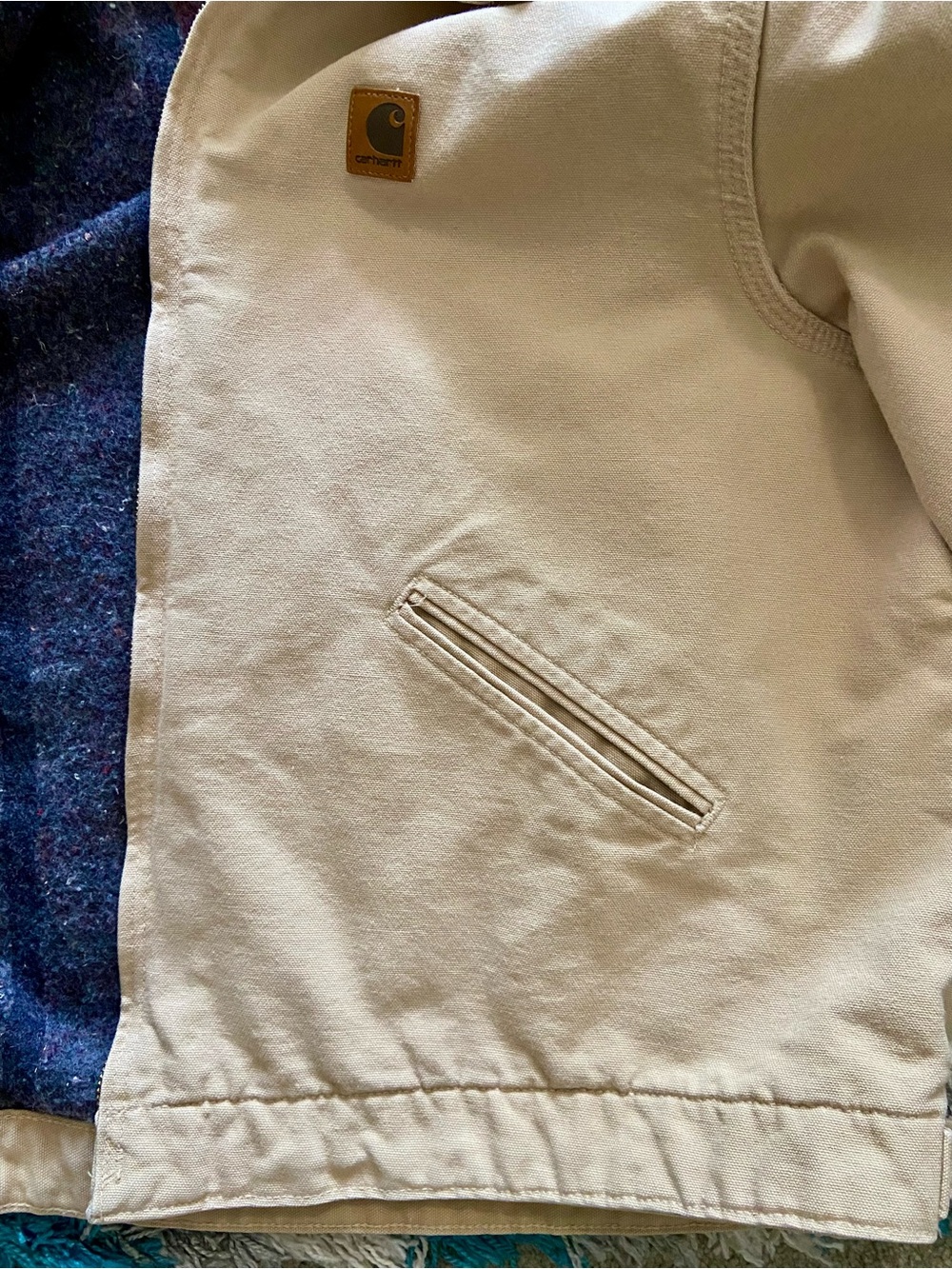 CaRrHaRtT duck canvas VINTAGE work-coat blanket lined XL - Picture 4 of 5